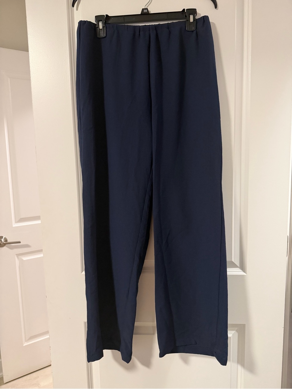 SHEIN Women’s Navy Elastic Waist Straight Pants